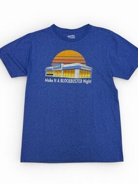 Retro faded BLOCKBUSTER Graphic Tee - Blue